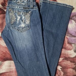 Miss Me Embellished Blue Boot Cut Jeans